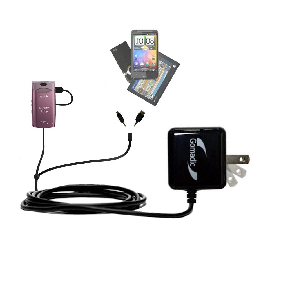 Double Wall Home Charger with tips including compatible with the Sanyo Katana LX
