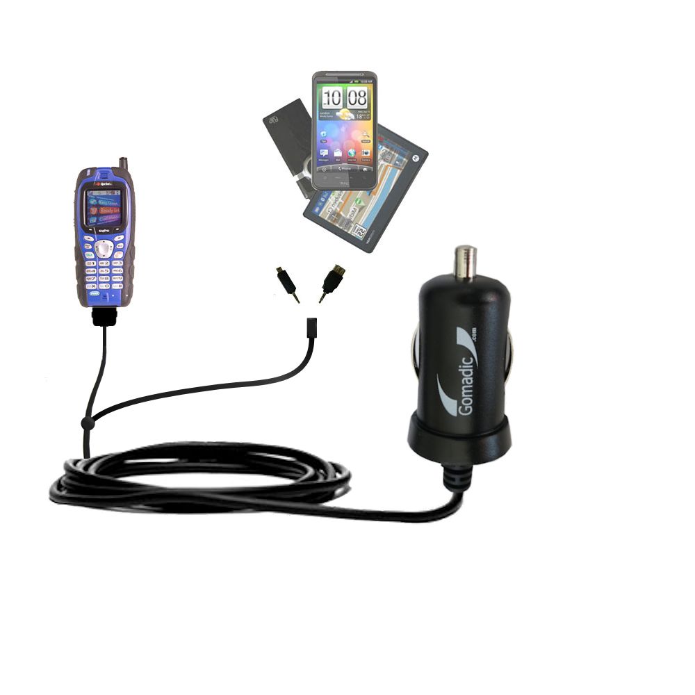 mini Double Car Charger with tips including compatible with the Sanyo SCP-7200 / SCP 7200