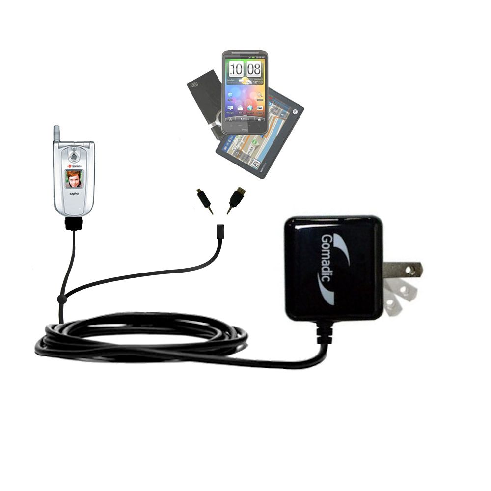 Double Wall Home Charger with tips including compatible with the Sanyo SCP-8100 / SCP 8100