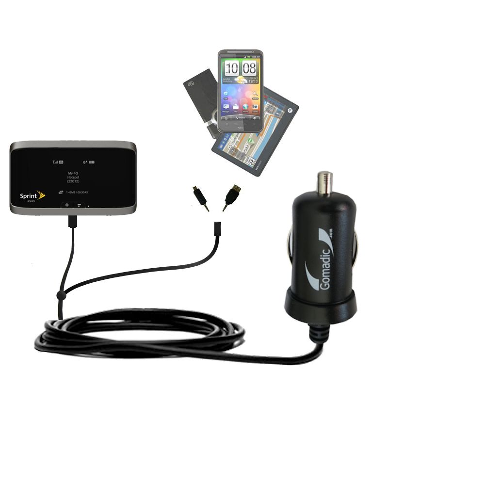 mini Double Car Charger with tips including compatible with the Sierra Wireless 4G LTE Tri-Fi Hotspot