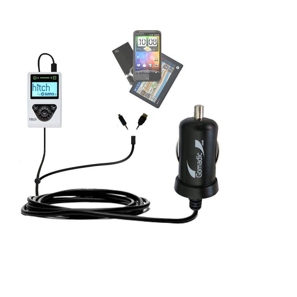 mini Double Car Charger with tips including compatible with the Sima Hitch