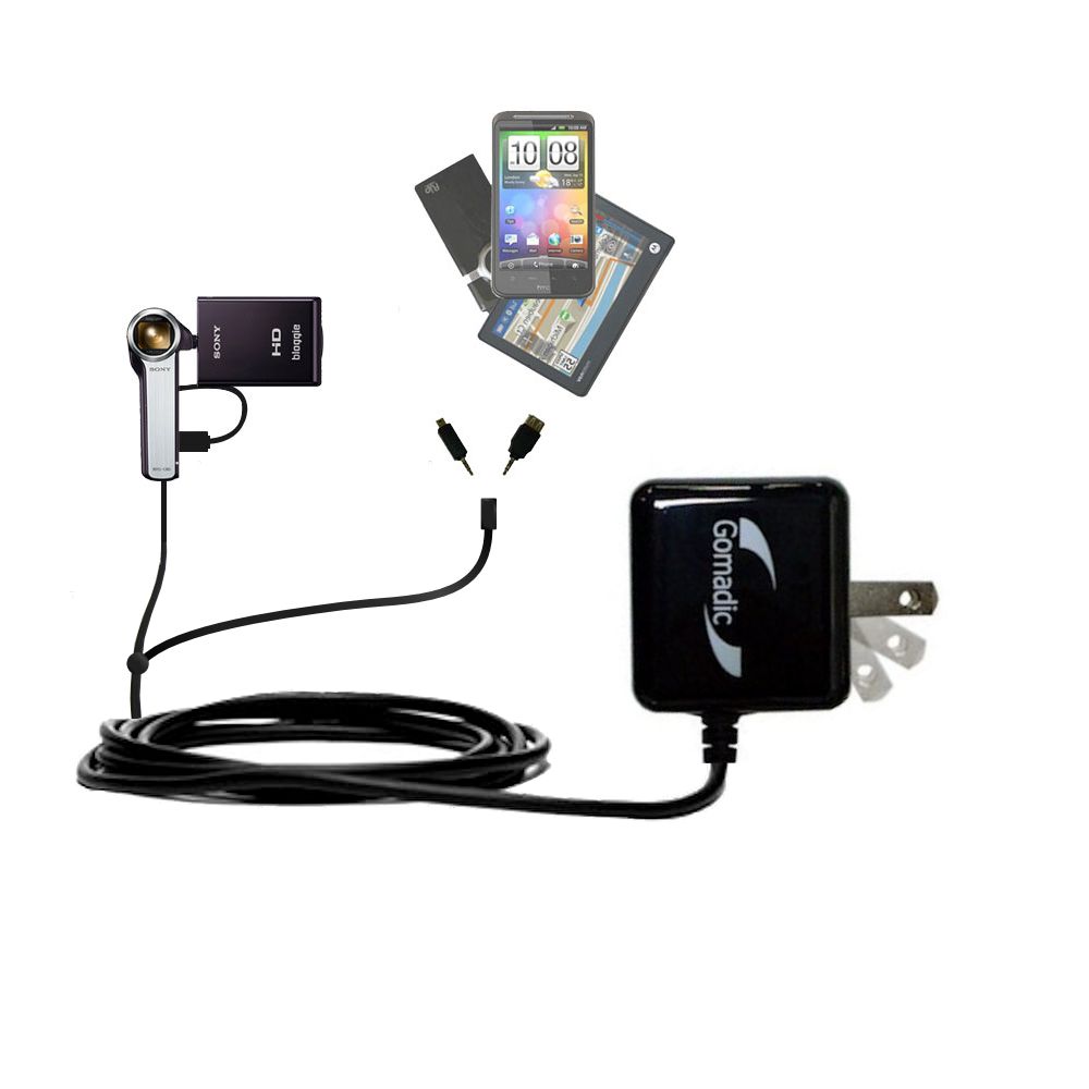Double Wall Home Charger with tips including compatible with the Sony Bloggie Camera CM5