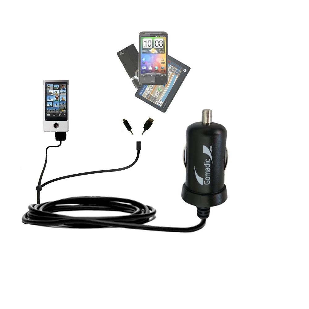 mini Double Car Charger with tips including compatible with the Sony Bloggie Touch MHS-TS10