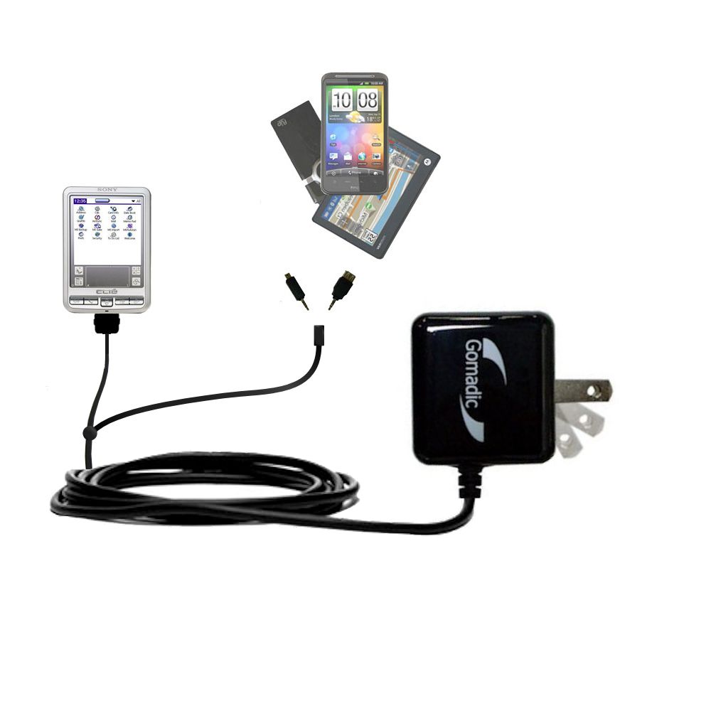 Double Wall Home Charger with tips including compatible with the Sony Clie SJ22