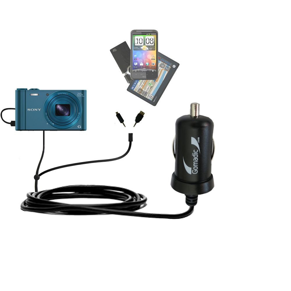 mini Double Car Charger with tips including compatible with the Sony Cybershot WX300