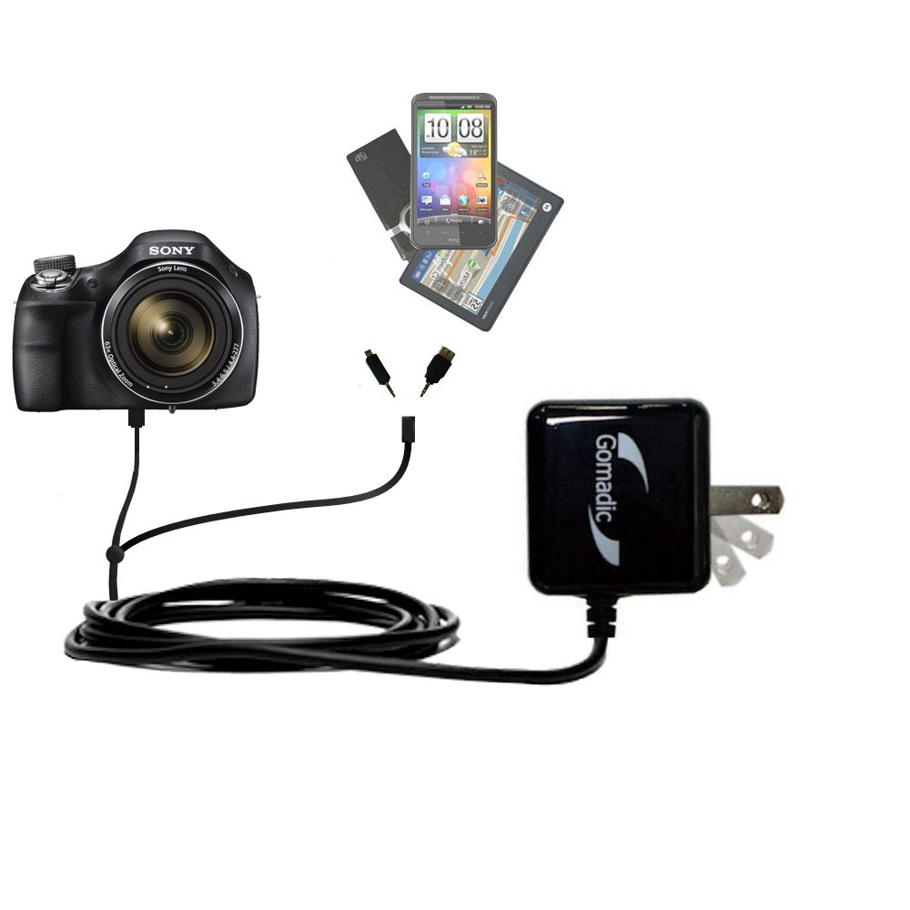 Double Wall Home Charger with tips including compatible with the Sony DSC-H400