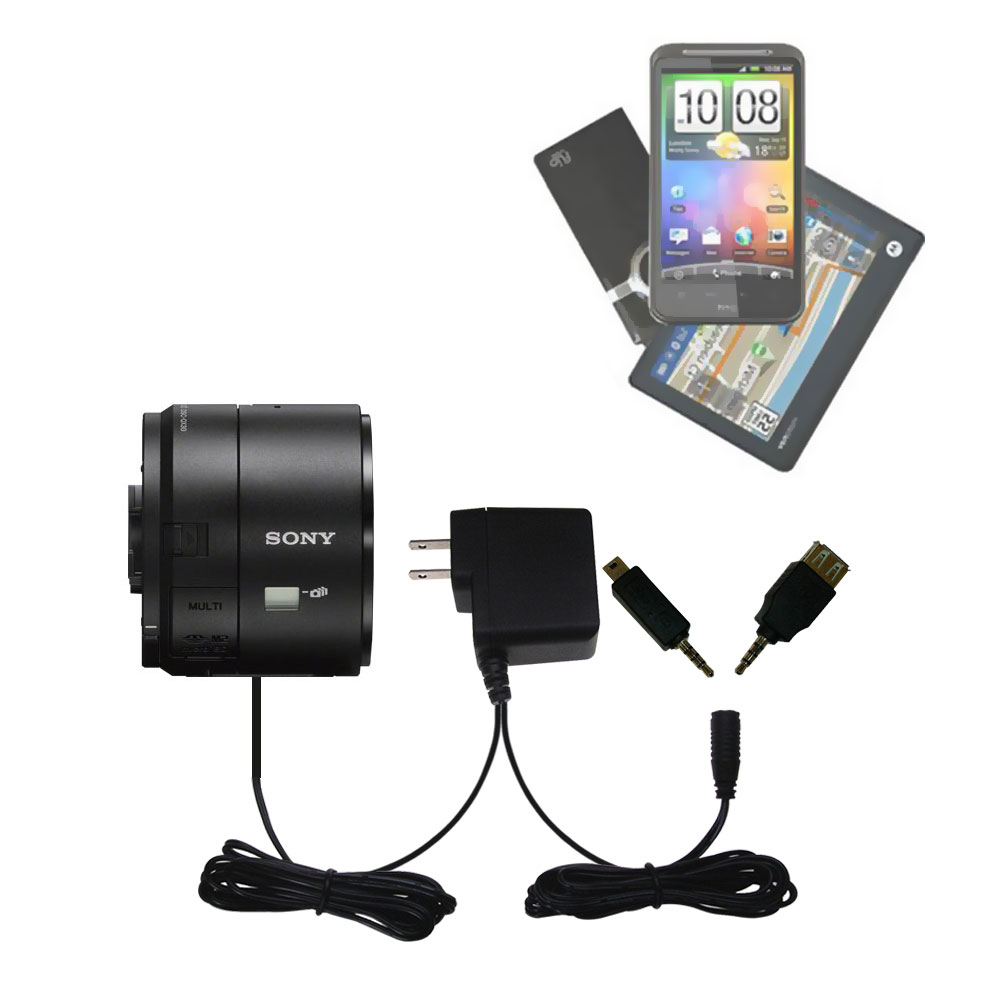Double Wall Home Charger with tips including compatible with the Sony DSC-QX30