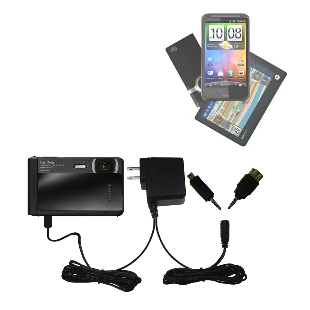 Double Wall Home Charger with tips including compatible with the Sony DSC-TX30