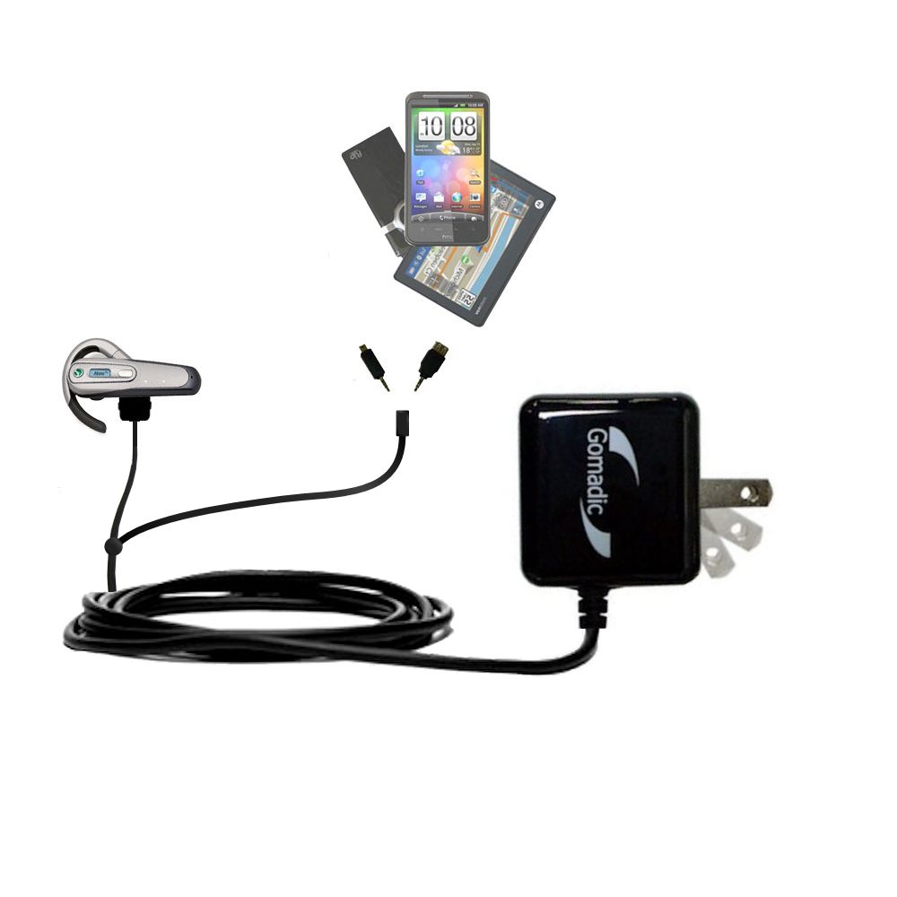 Double Wall Home Charger with tips including compatible with the Sony Ericsson Bluetooth Headset HBH-662