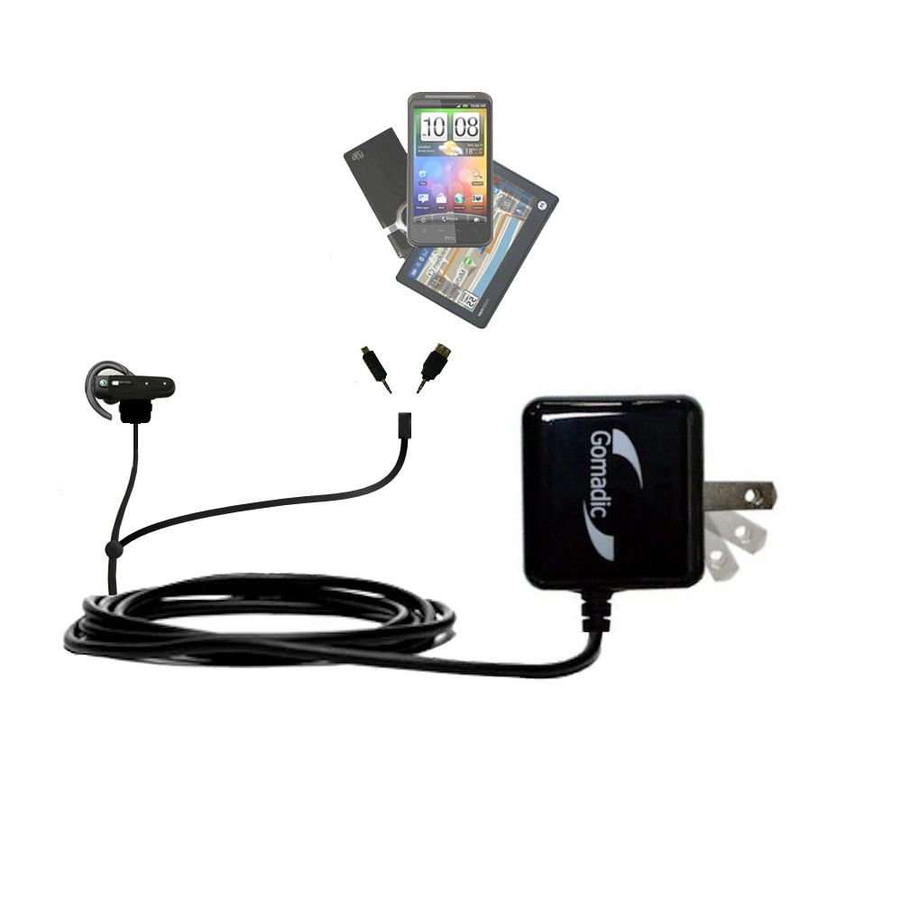 Double Wall Home Charger with tips including compatible with the Sony Ericsson Bluetooth Headset HBH-PV705