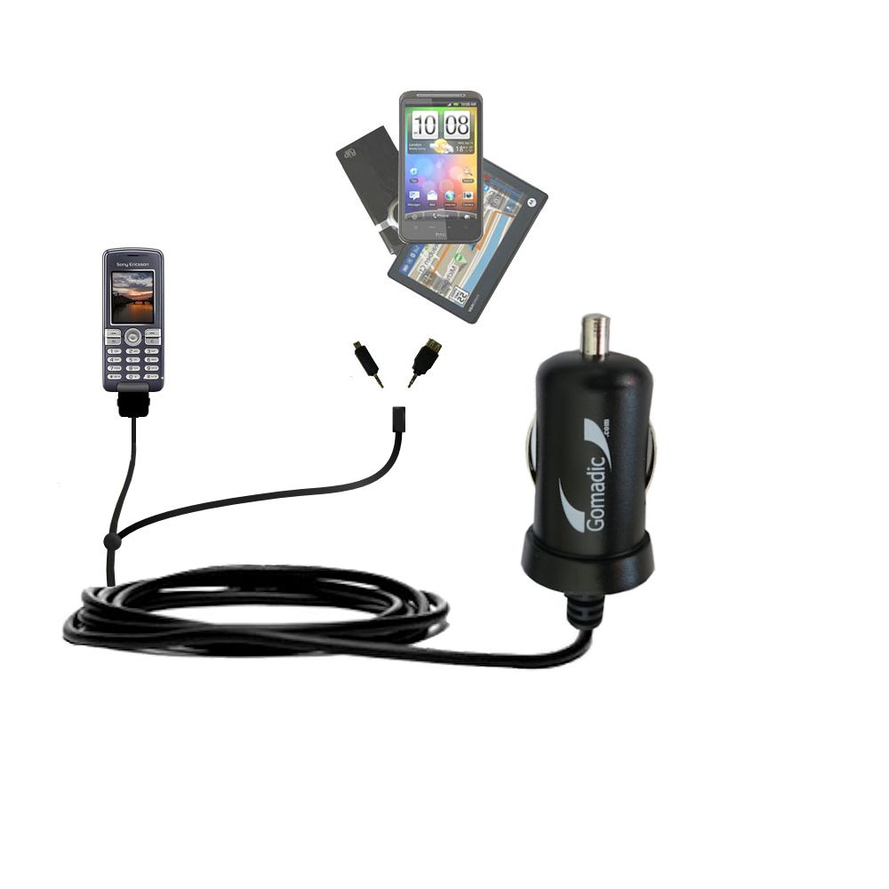 mini Double Car Charger with tips including compatible with the Sony Ericsson k510a