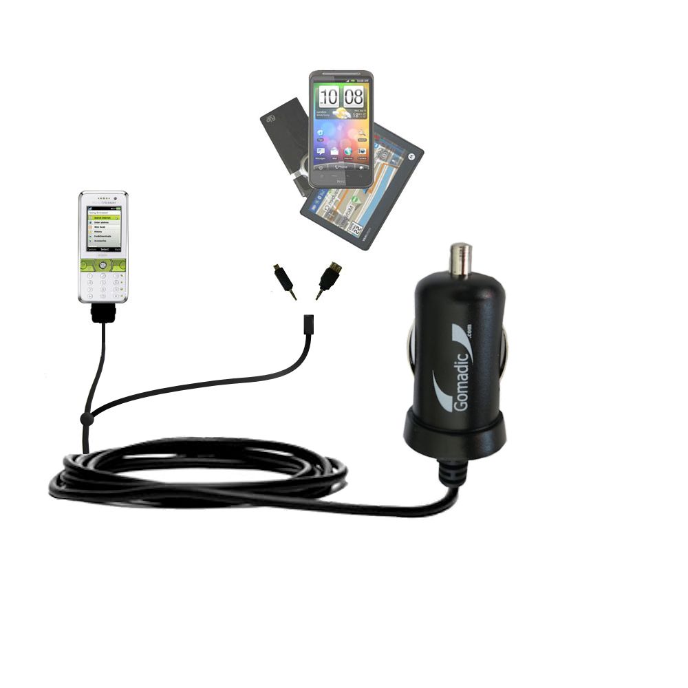 mini Double Car Charger with tips including compatible with the Sony Ericsson k660i