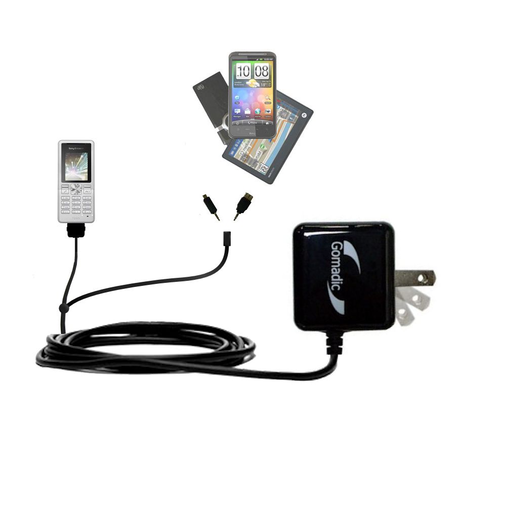 Double Wall Home Charger with tips including compatible with the Sony Ericsson T250i