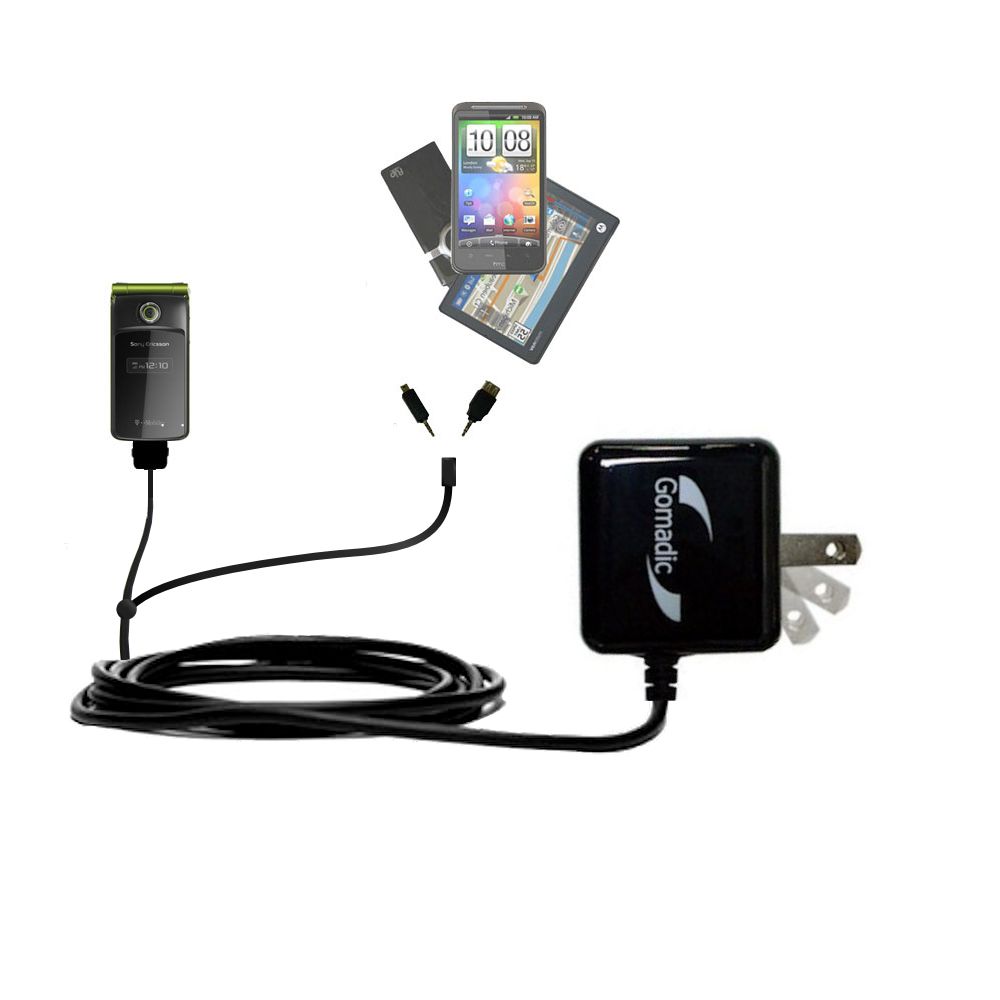 Double Wall Home Charger with tips including compatible with the Sony Ericsson TM506