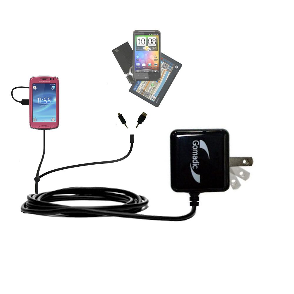 Double Wall Home Charger with tips including compatible with the Sony Ericsson txt Pro