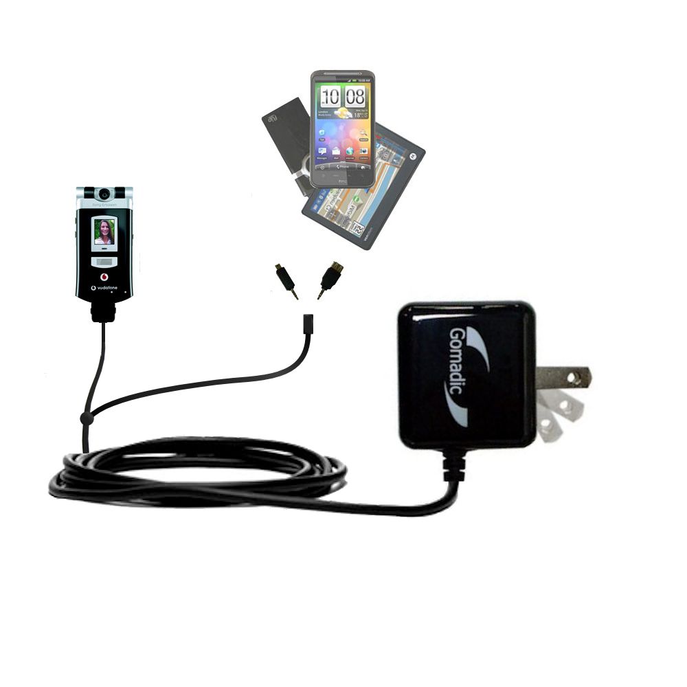Double Wall Home Charger with tips including compatible with the Sony Ericsson V800