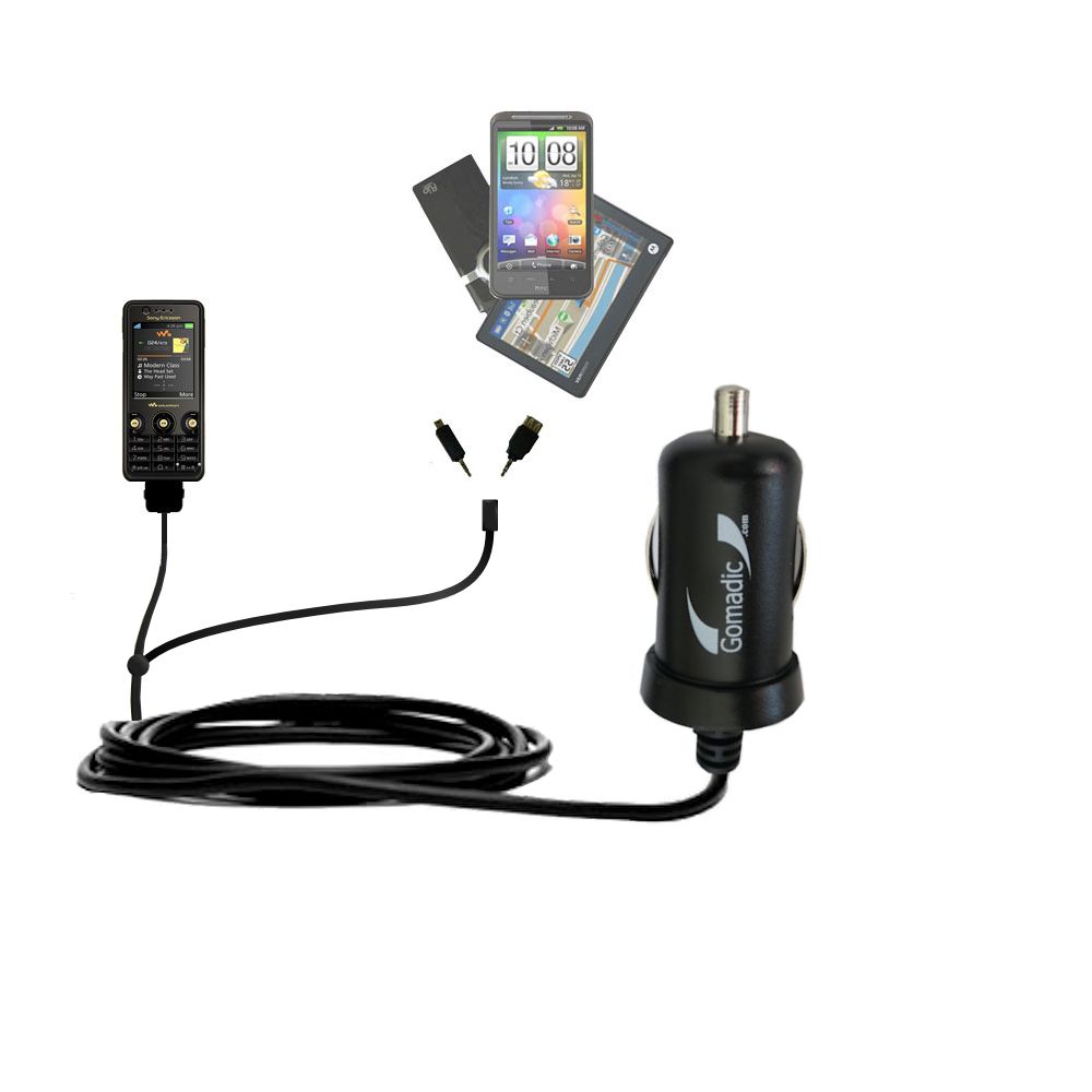 mini Double Car Charger with tips including compatible with the Sony Ericsson w660i