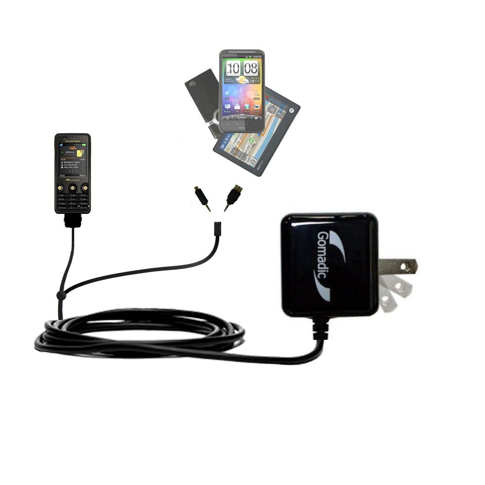 Double Wall Home Charger with tips including compatible with the Sony Ericsson w660i