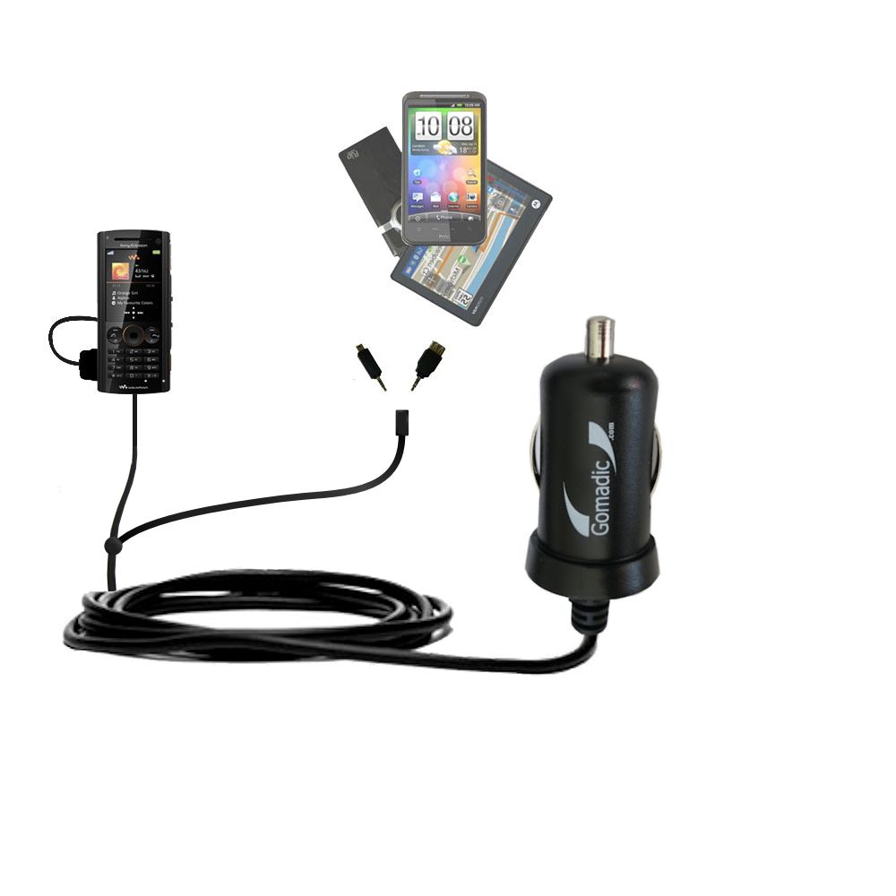mini Double Car Charger with tips including compatible with the Sony Ericsson W902