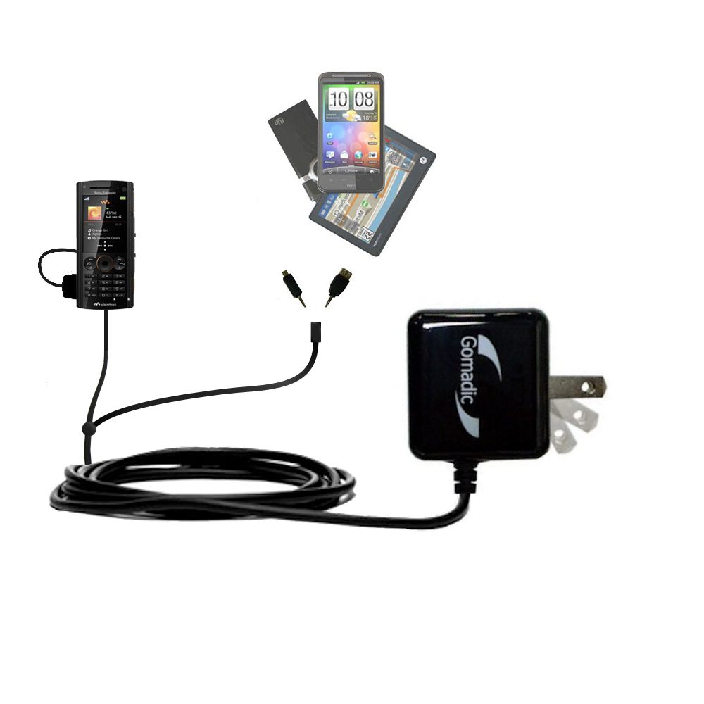 Double Wall Home Charger with tips including compatible with the Sony Ericsson W902