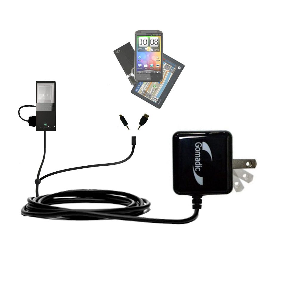 Double Wall Home Charger with tips including compatible with the Sony Ericsson Xperia Pureness