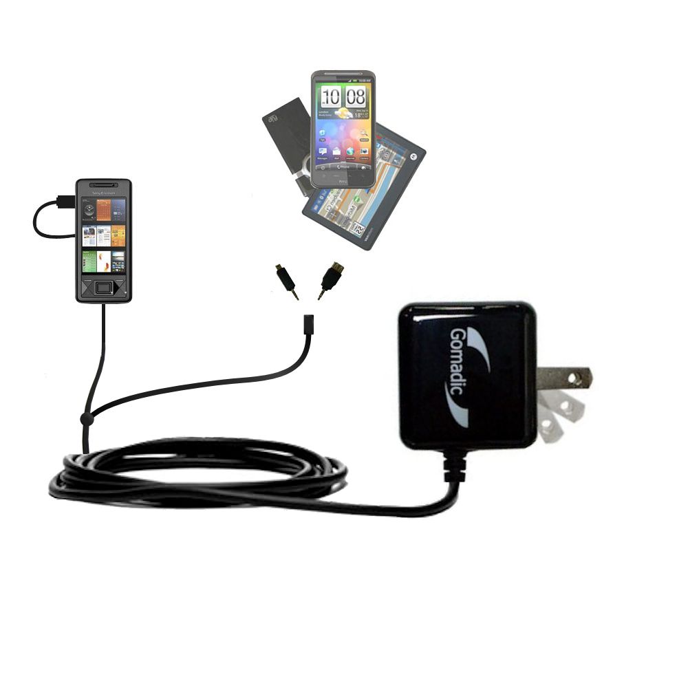 Double Wall Home Charger with tips including compatible with the Sony Ericsson Xperia X1