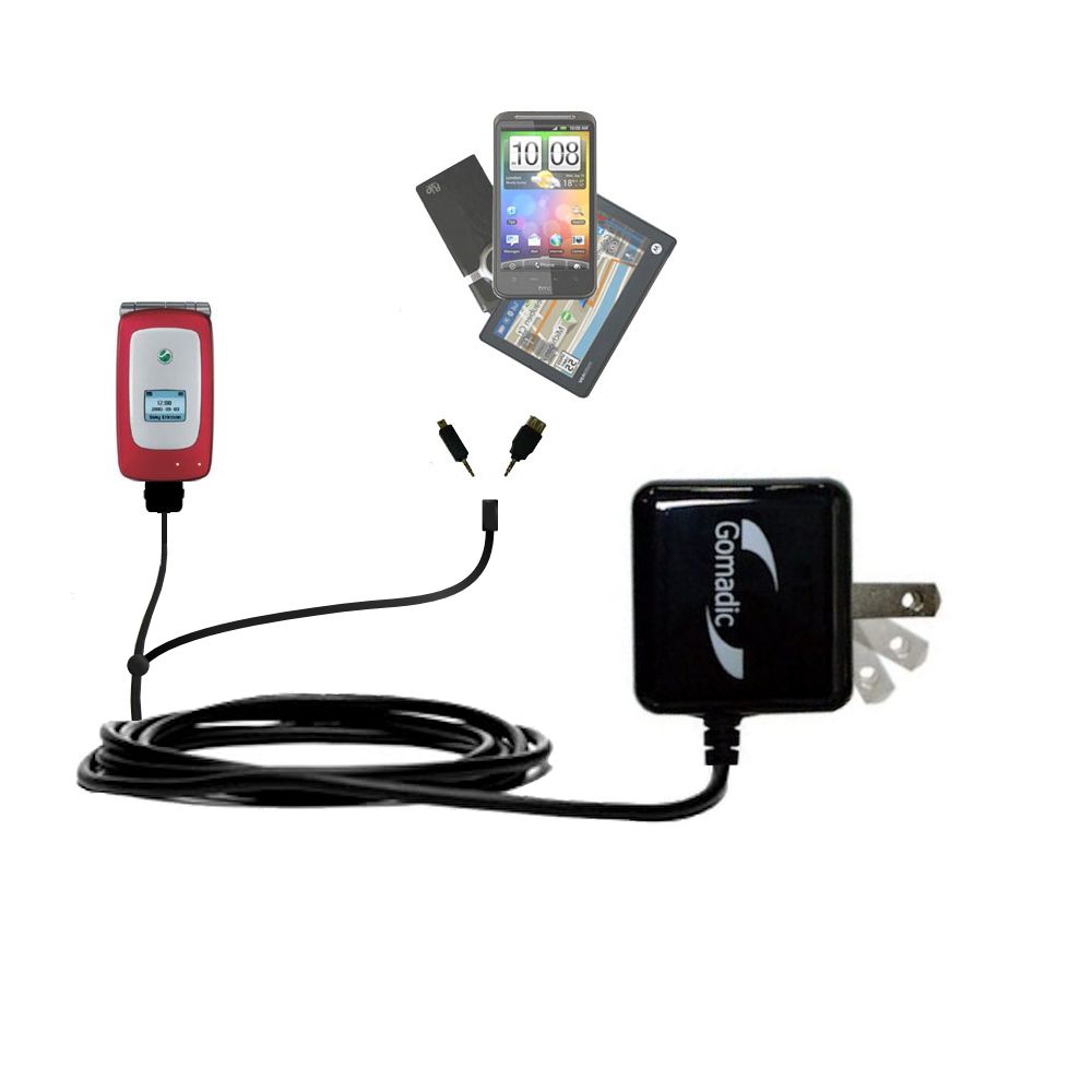 Double Wall Home Charger with tips including compatible with the Sony Ericsson Z1010