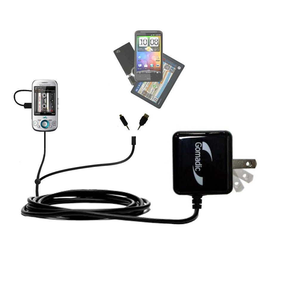 Double Wall Home Charger with tips including compatible with the Sony Ericsson Zylo