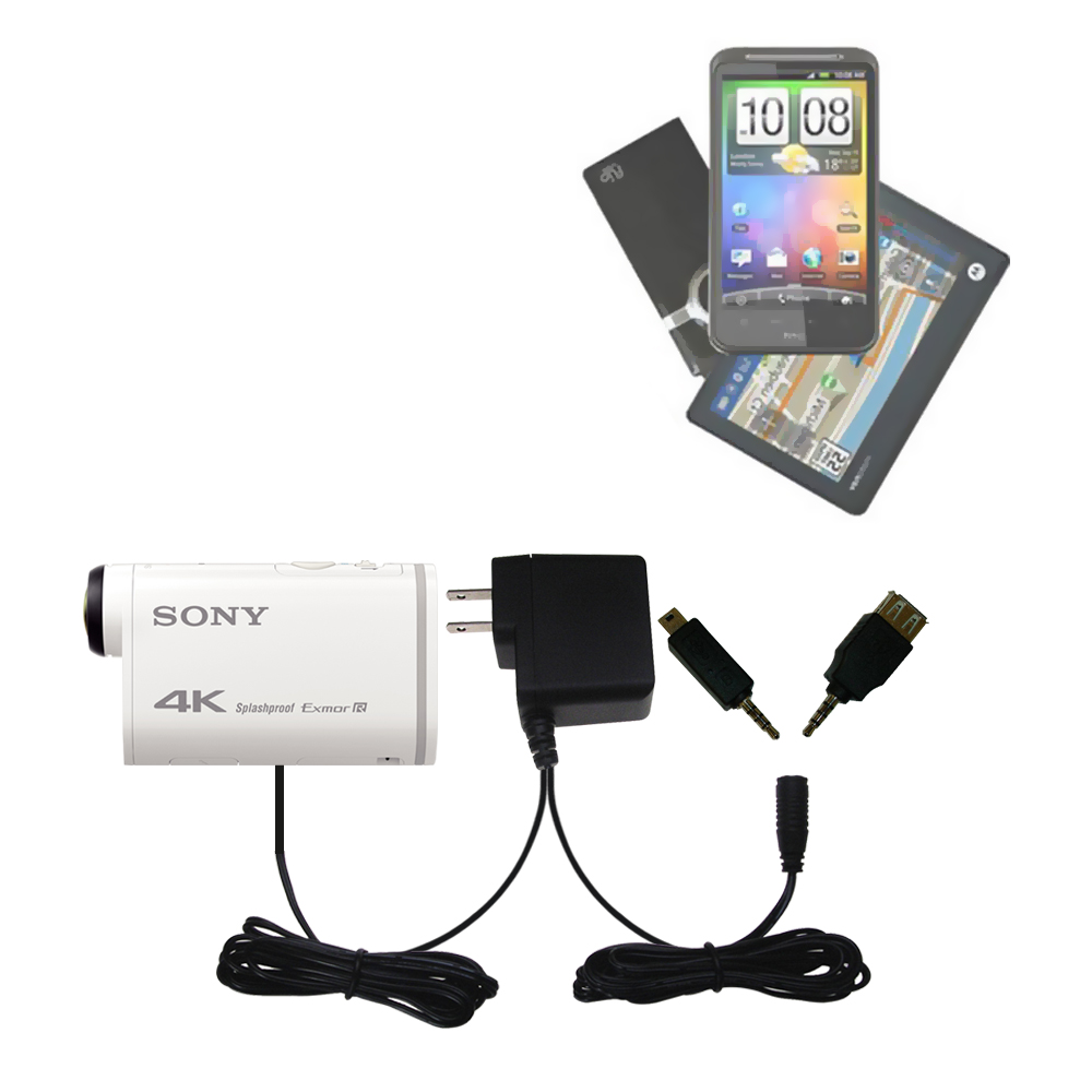 Double Wall Home Charger with tips including compatible with the Sony FDR-X1000