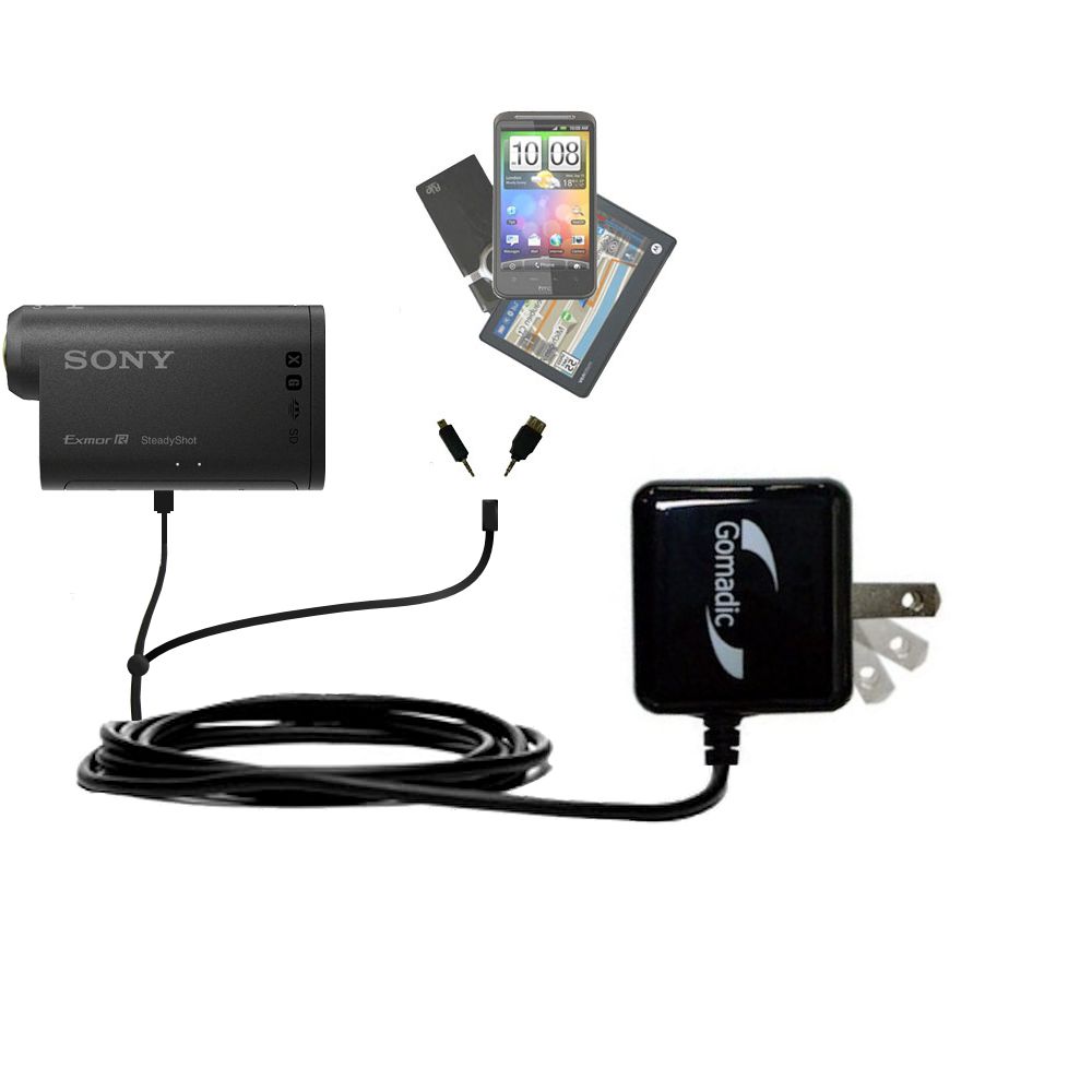 Double Wall Home Charger with tips including compatible with the Sony HDR-AS10/ HDR-AS15
