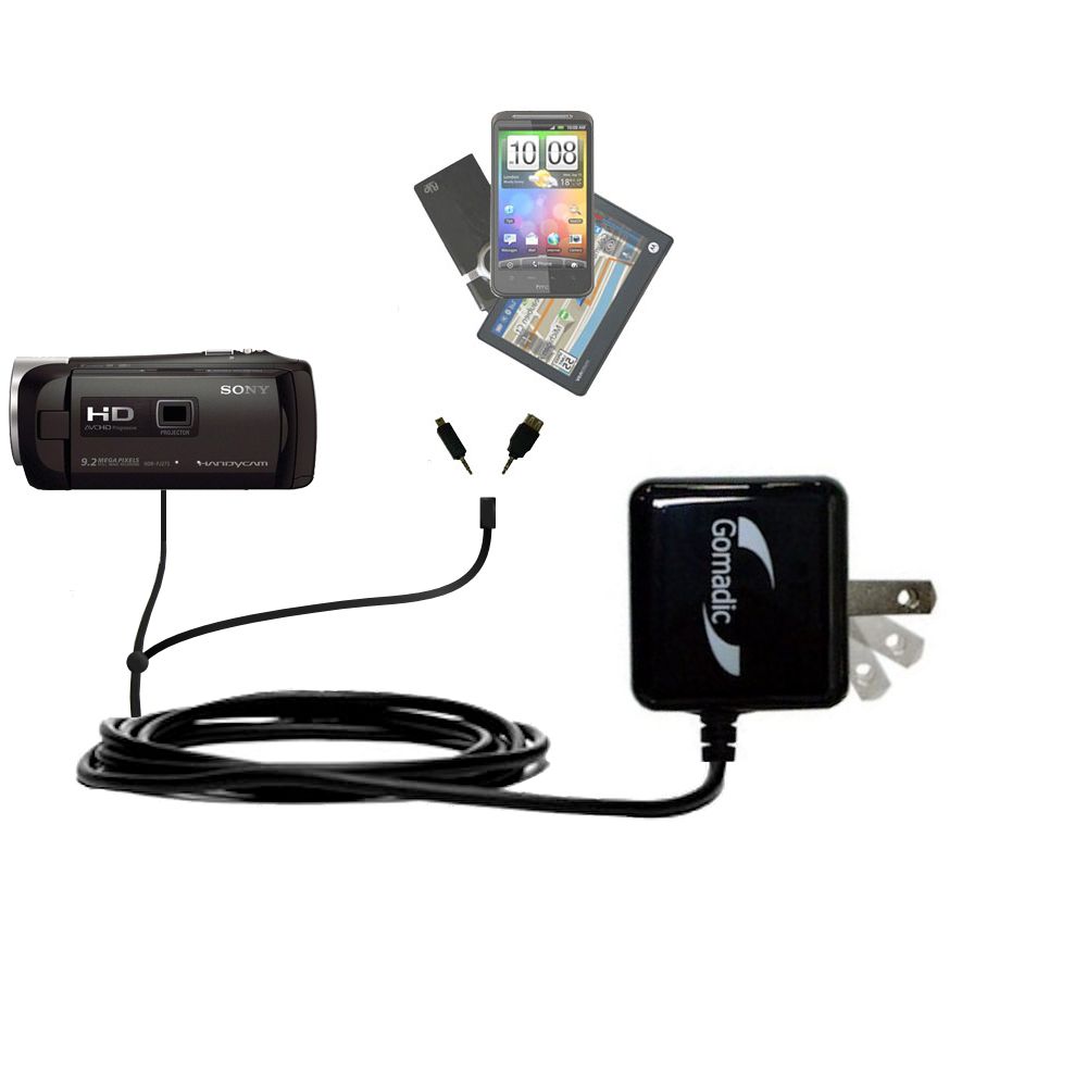 Double Wall Home Charger with tips including compatible with the Sony HDR-PJ275