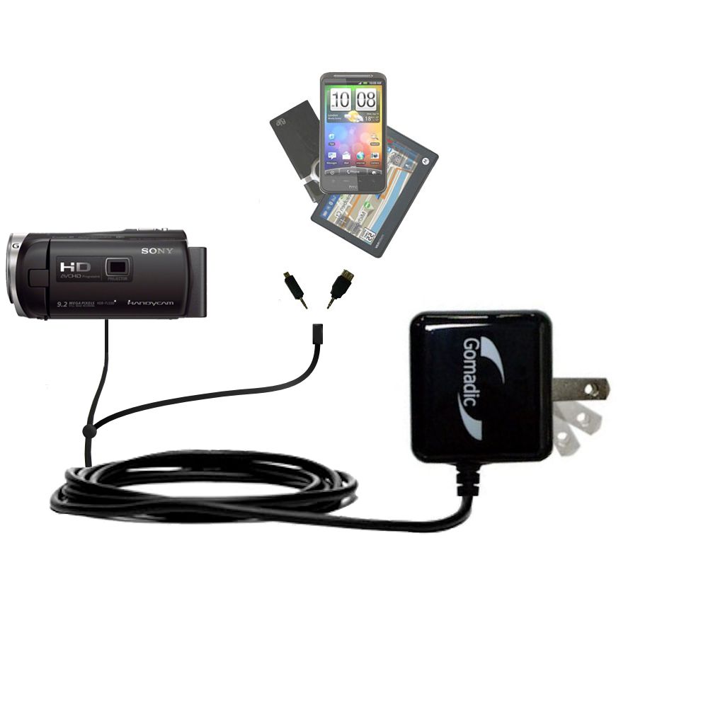 Double Wall Home Charger with tips including compatible with the Sony HDR-PJ340