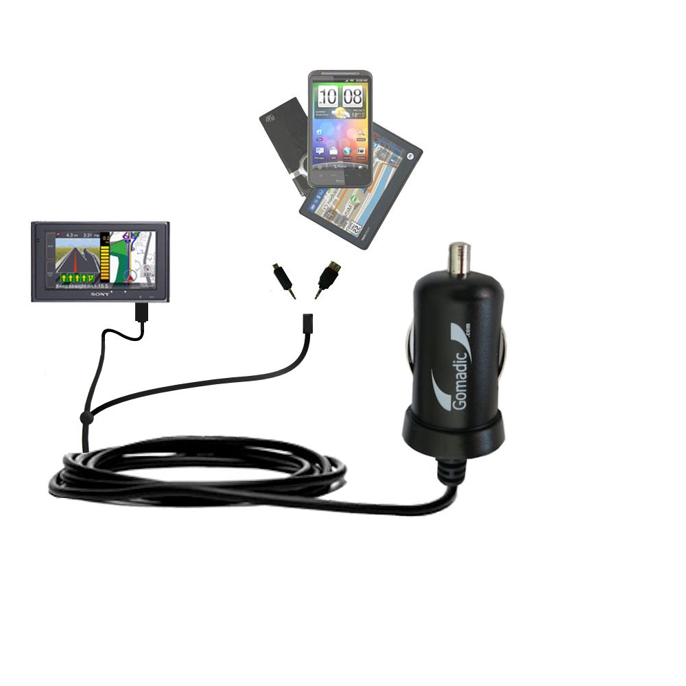 mini Double Car Charger with tips including compatible with the Sony NV-U94T