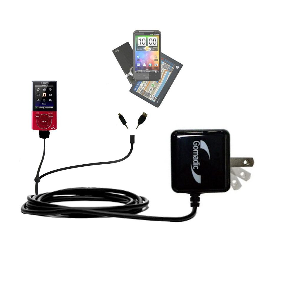 Double Wall Home Charger with tips including compatible with the Sony NWZ-E344