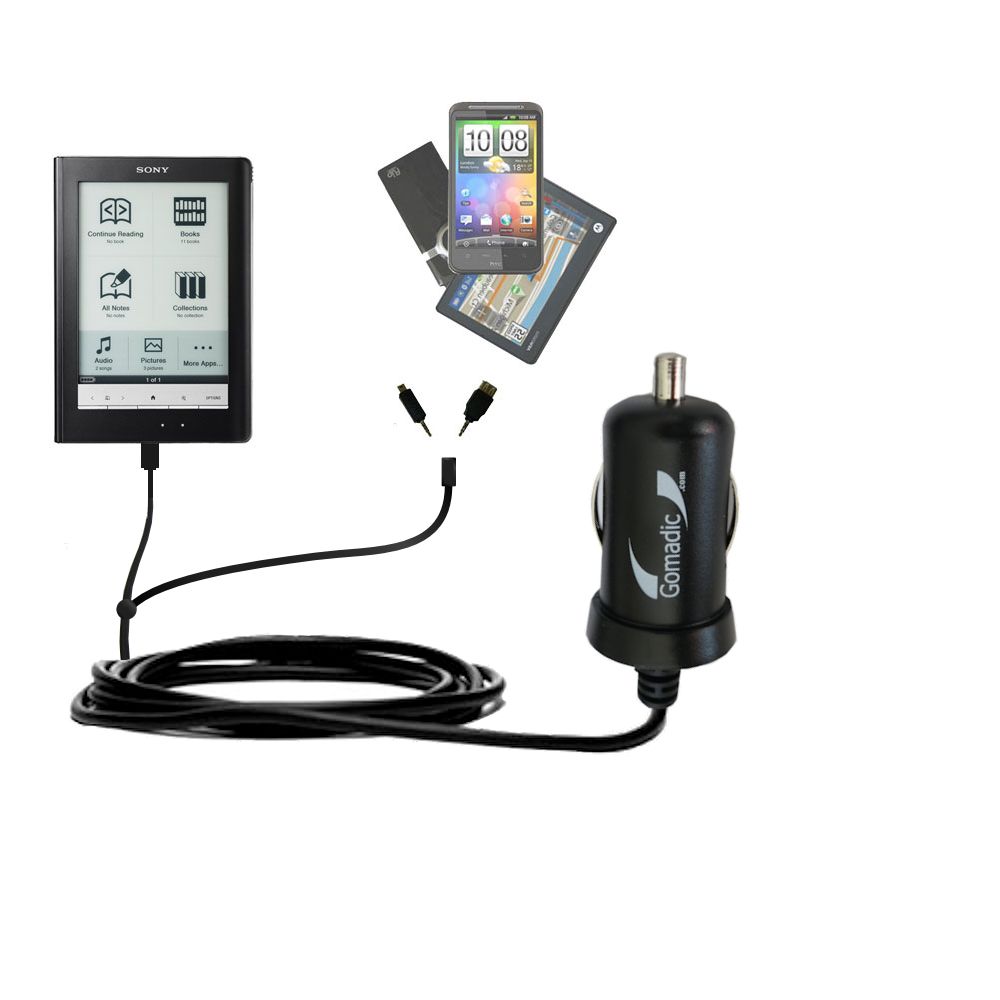 mini Double Car Charger with tips including compatible with the Sony PRS-600 Reader Touch Edition
