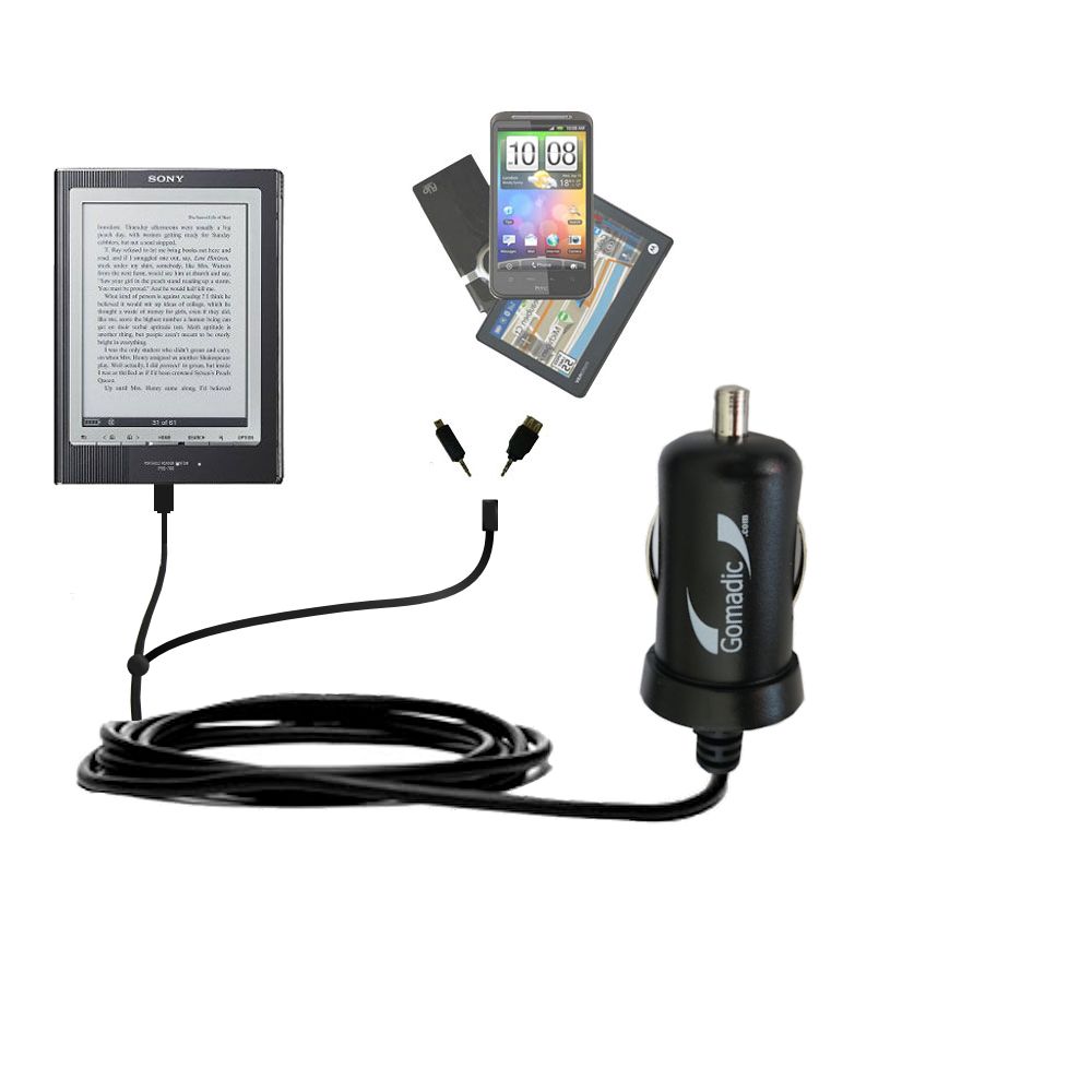 mini Double Car Charger with tips including compatible with the Sony PRS-700BC Digital Reader