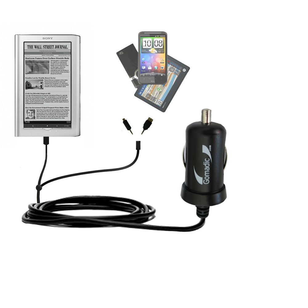 mini Double Car Charger with tips including compatible with the Sony PRS950 Reader Daily Edition
