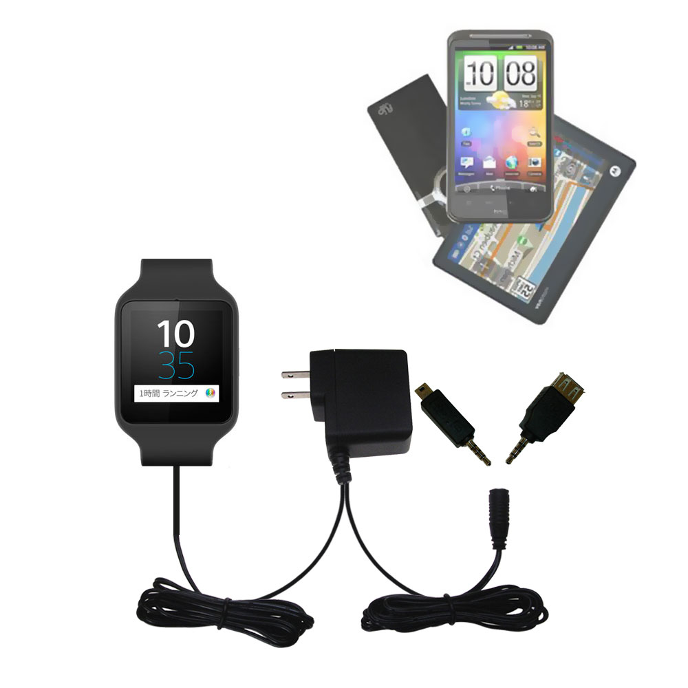 Double Wall Home Charger with tips including compatible with the Sony SWR50