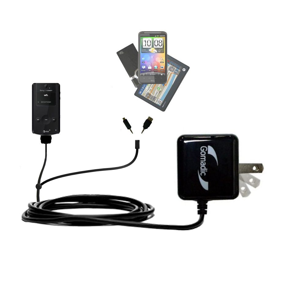 Double Wall Home Charger with tips including compatible with the Sony W518A