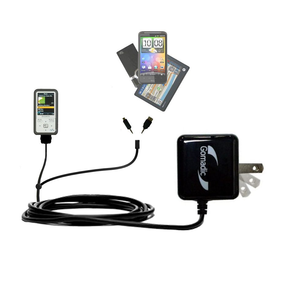Double Wall Home Charger with tips including compatible with the Sony Walkman NWZ-S600 Series