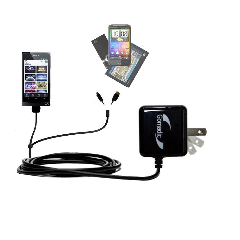 Double Wall Home Charger with tips including compatible with the Sony Walkman NWZ-Z1040 Z1050 Z1060
