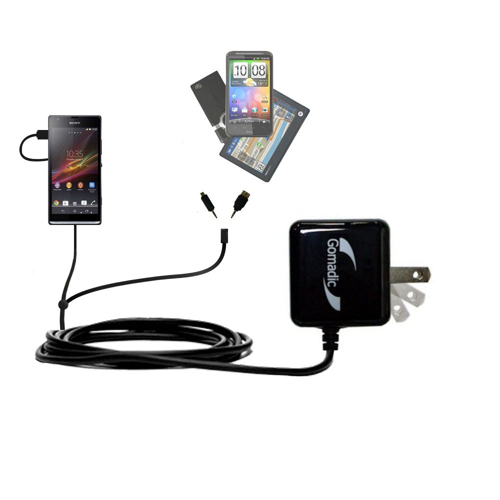 Double Wall Home Charger with tips including compatible with the Sony Xperia SP