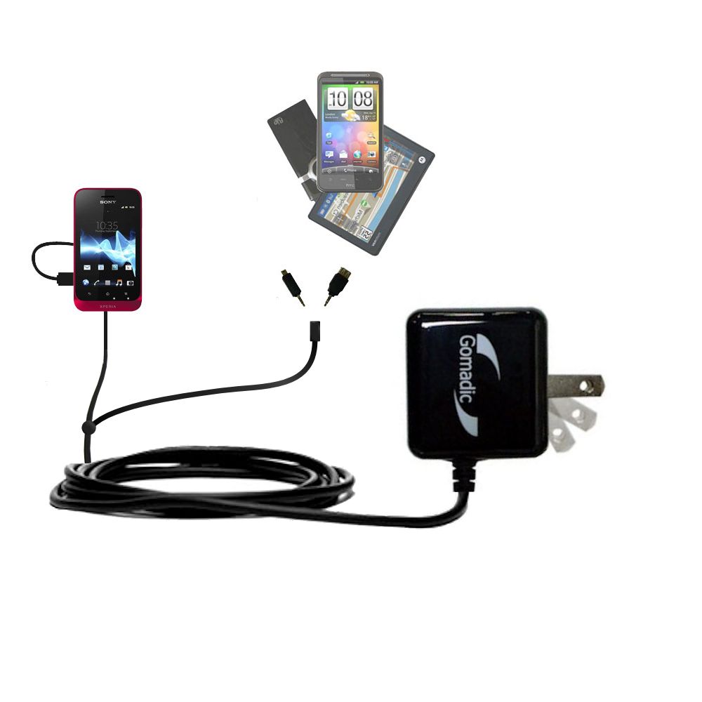 Double Wall Home Charger with tips including compatible with the Sony Xperia Tipo Dual