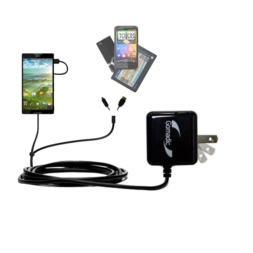 Double Wall Home Charger with tips including compatible with the Sony Xperia Z1