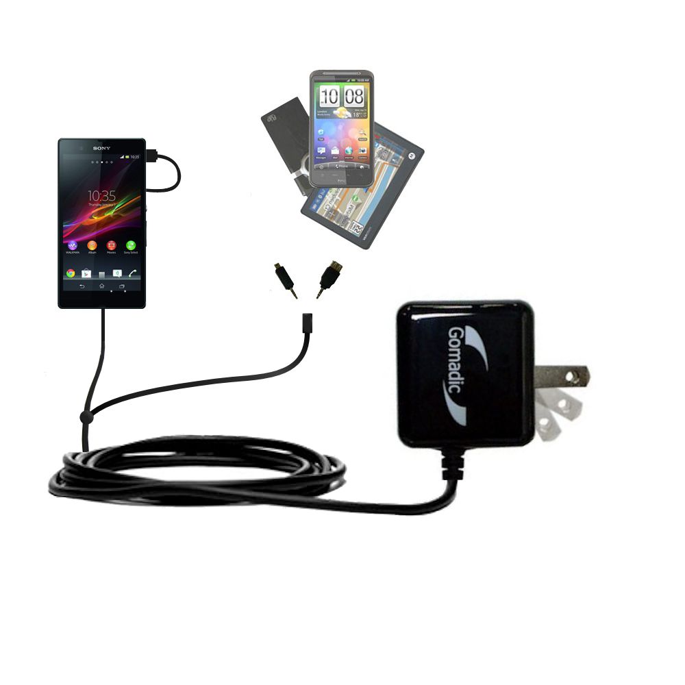 Double Wall Home Charger with tips including compatible with the Sony Xperia ZL