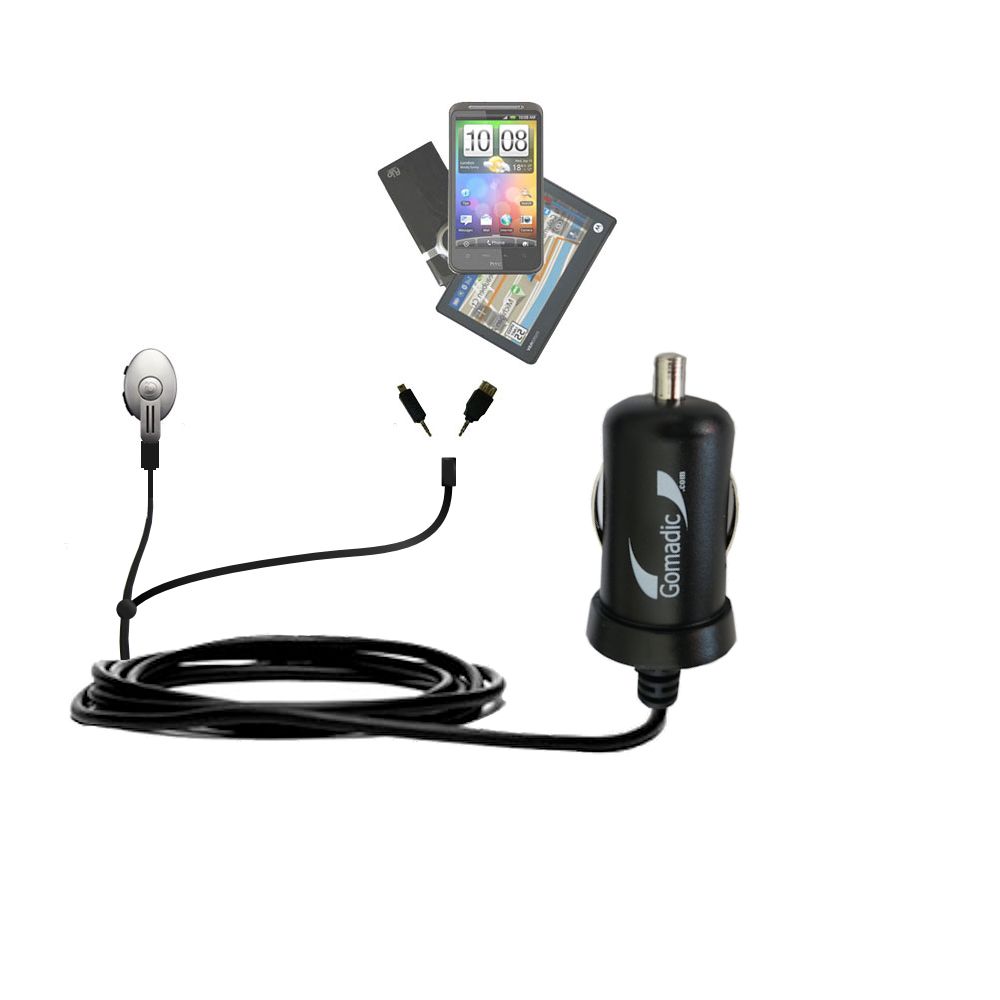 mini Double Car Charger with tips including compatible with the Sound IM SM-100 EarModule