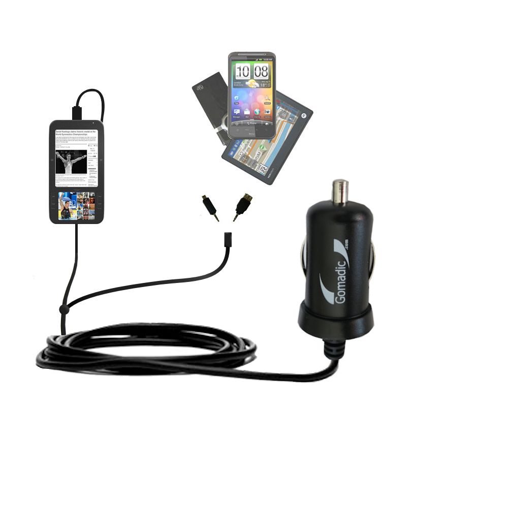 mini Double Car Charger with tips including compatible with the Spring Design Alex