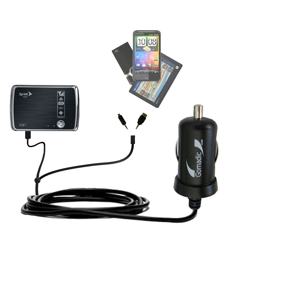 mini Double Car Charger with tips including compatible with the Sprint 3G/4G Mobile Hotspot
