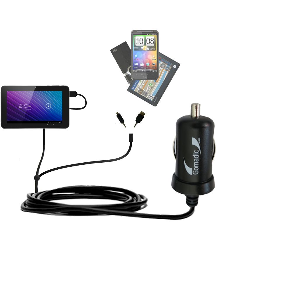mini Double Car Charger with tips including compatible with the SVP TPC 7-inch