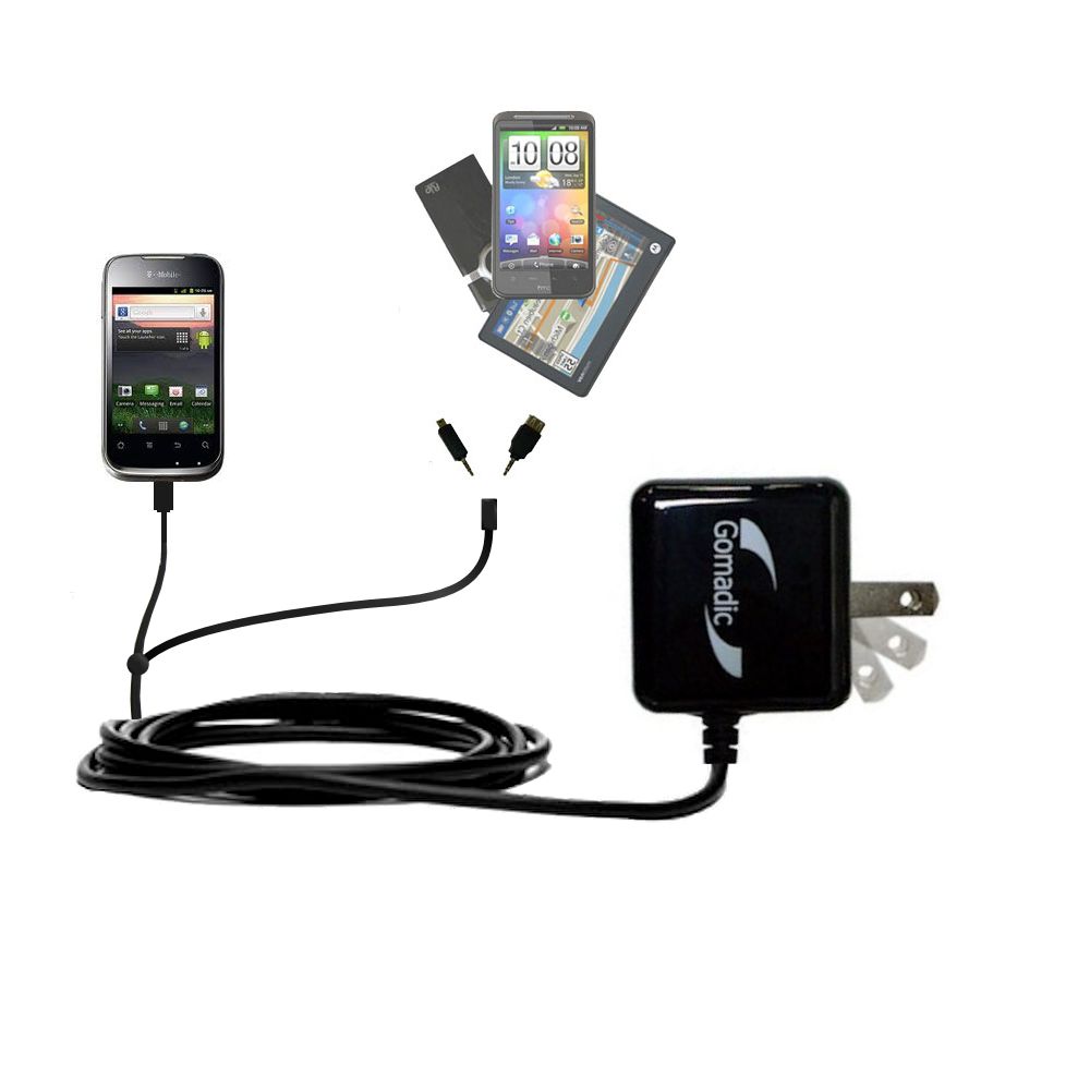 Double Wall Home Charger with tips including compatible with the T-Mobile Prism